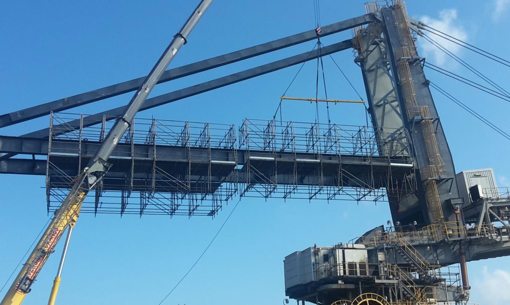 crane coal stacker reclaimer scaffold