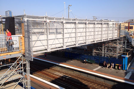 Footscray footbridge scaffold