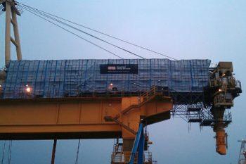Coal services terminal scaffolding
